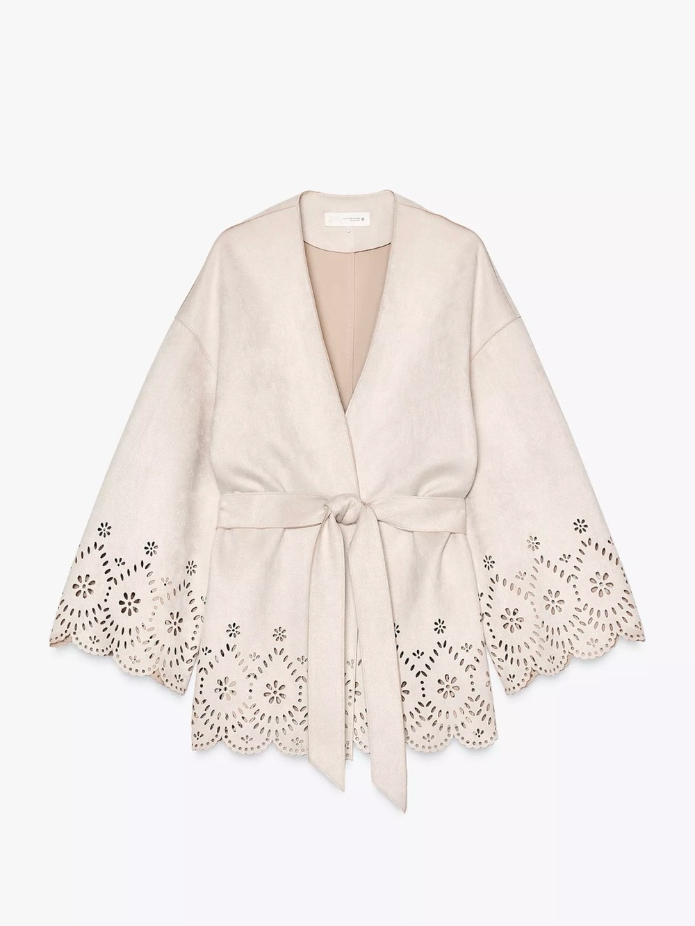 Zara Dye Cut Suede effect Trench Coat NWOT